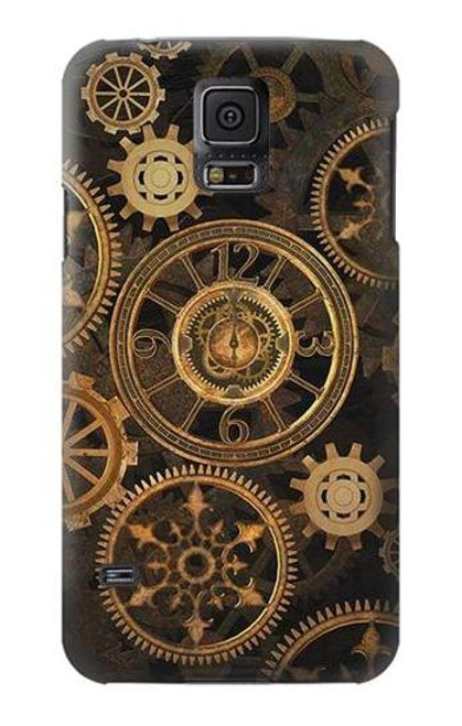 W3442 Clock Gear Hard Case and Leather Flip Case For Samsung Galaxy S5