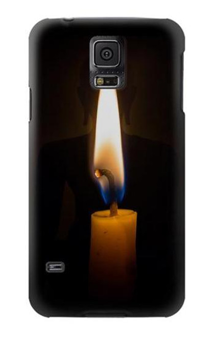 W3530 Buddha Candle Burning Hard Case and Leather Flip Case For Samsung Galaxy S5