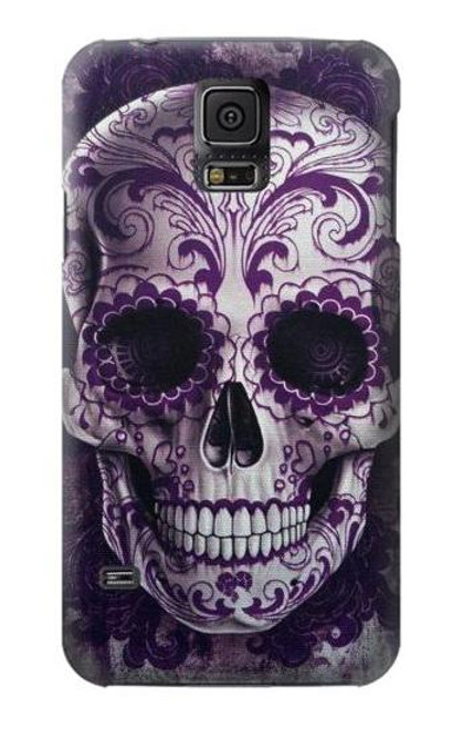 W3582 Purple Sugar Skull Hard Case and Leather Flip Case For Samsung Galaxy S5