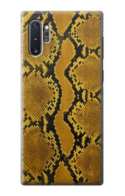 W3365 Yellow Python Skin Graphic Print Hard Case and Leather Flip Case For Samsung Galaxy Note 10 Plus