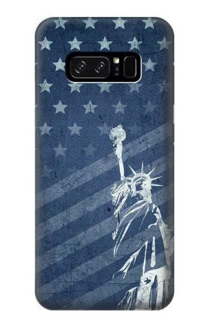 W3450 US Flag Liberty Statue Hard Case and Leather Flip Case For Note 8 Samsung Galaxy Note8