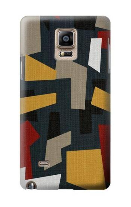 W3386 Abstract Fabric Texture Hard Case and Leather Flip Case For Samsung Galaxy Note 4