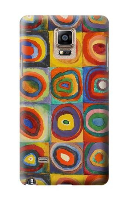 W3409 Squares Concentric Circles Hard Case and Leather Flip Case For Samsung Galaxy Note 4