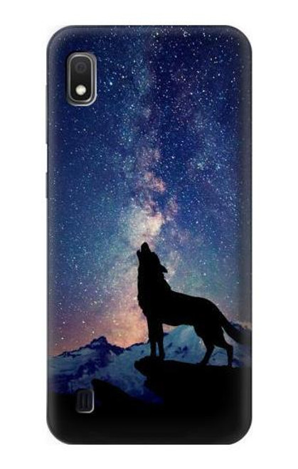 W3555 Wolf Howling Million Star Hard Case and Leather Flip Case For Samsung Galaxy A10