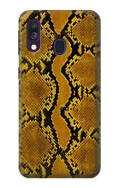 W3365 Yellow Python Skin Graphic Print Hard Case and Leather Flip Case For Samsung Galaxy A40
