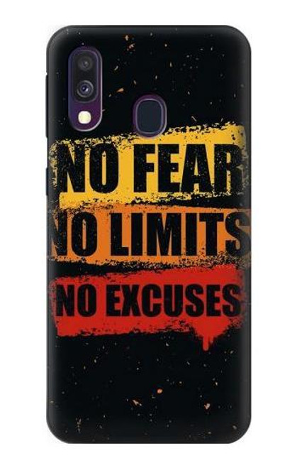 W3492 No Fear Limits Excuses Hard Case and Leather Flip Case For Samsung Galaxy A40