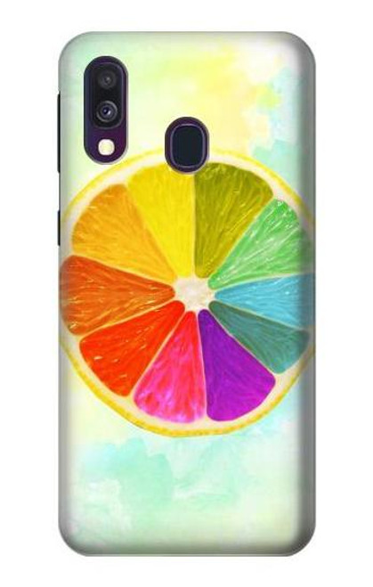 W3493 Colorful Lemon Hard Case and Leather Flip Case For Samsung Galaxy A40