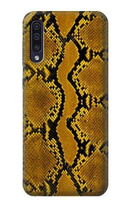 W3365 Yellow Python Skin Graphic Print Hard Case and Leather Flip Case For Samsung Galaxy A50