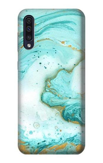 W3399 Green Marble Graphic Print Hard Case and Leather Flip Case For Samsung Galaxy A50