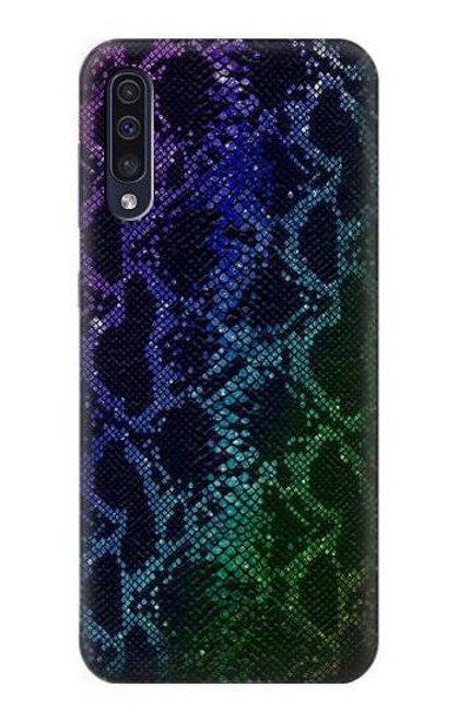 W3366 Rainbow Python Skin Graphic Print Hard Case and Leather Flip Case For Samsung Galaxy A70