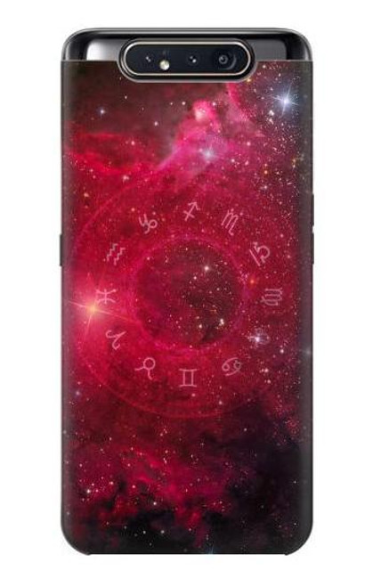 W3368 Zodiac Red Galaxy Hard Case and Leather Flip Case For Samsung Galaxy A80