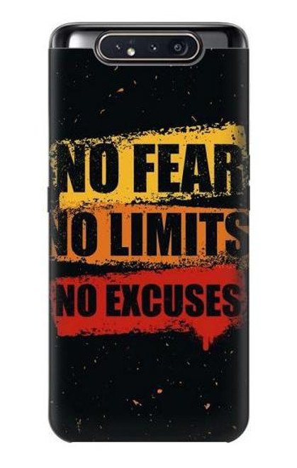 W3492 No Fear Limits Excuses Hard Case and Leather Flip Case For Samsung Galaxy A80