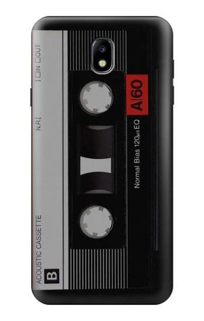 W3516 Vintage Cassette Tape Hard Case and Leather Flip Case For Samsung Galaxy J7 (2018), J7 Aero, J7 Top, J7 Aura, J7 Crown, J7 Refine, J7 Eon, J7 V 2nd Gen, J7 Star