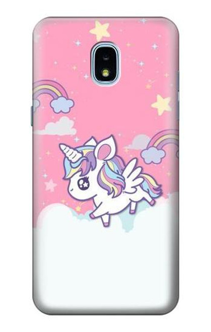 W3518 Unicorn Cartoon Hard Case and Leather Flip Case For Samsung Galaxy J3 (2018), J3 Star, J3 V 3rd Gen, J3 Orbit, J3 Achieve, Express Prime 3, Amp Prime 3