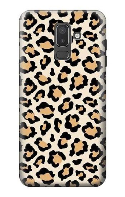 W3374 Fashionable Leopard Seamless Pattern Hard Case and Leather Flip Case For Samsung Galaxy J8 (2018)