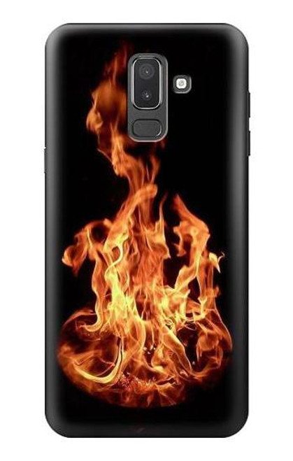 W3379 Fire Frame Hard Case and Leather Flip Case For Samsung Galaxy J8 (2018)