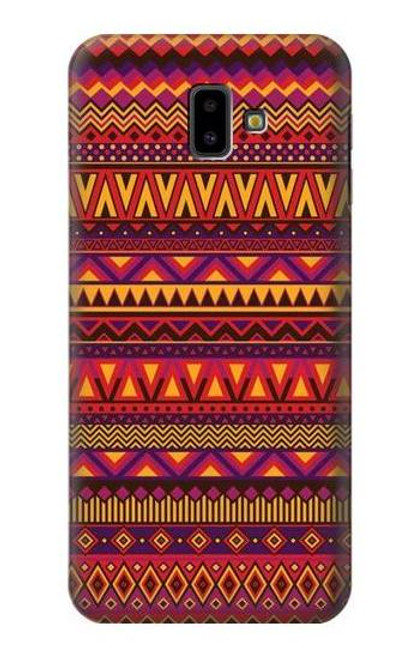 W3404 Aztecs Pattern Hard Case and Leather Flip Case For Samsung Galaxy J6+ (2018), J6 Plus (2018)