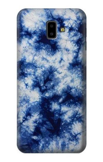 W3439 Fabric Indigo Tie Dye Hard Case and Leather Flip Case For Samsung Galaxy J6+ (2018), J6 Plus (2018)