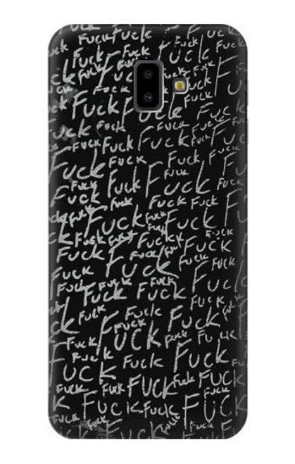 W3478 Funny Words Blackboard Hard Case and Leather Flip Case For Samsung Galaxy J6+ (2018), J6 Plus (2018)