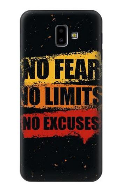 W3492 No Fear Limits Excuses Hard Case and Leather Flip Case For Samsung Galaxy J6+ (2018), J6 Plus (2018)