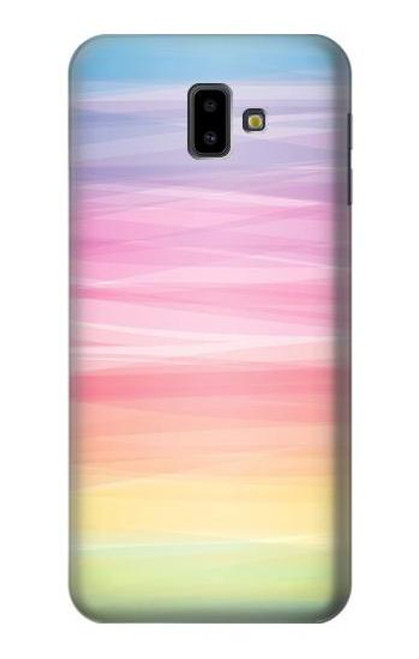 W3507 Colorful Rainbow Pastel Hard Case and Leather Flip Case For Samsung Galaxy J6+ (2018), J6 Plus (2018)