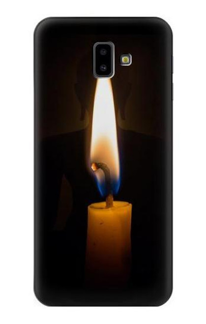 W3530 Buddha Candle Burning Hard Case and Leather Flip Case For Samsung Galaxy J6+ (2018), J6 Plus (2018)