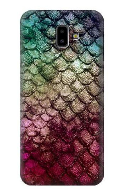 W3539 Mermaid Fish Scale Hard Case and Leather Flip Case For Samsung Galaxy J6+ (2018), J6 Plus (2018)