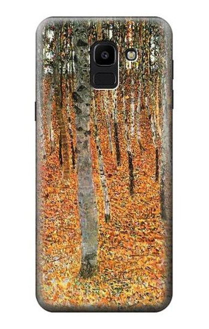 W3380 Gustav Klimt Birch Forest Hard Case and Leather Flip Case For Samsung Galaxy J6 (2018)