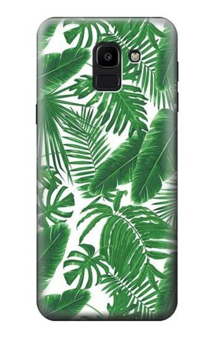 W3457 Paper Palm Monstera Hard Case and Leather Flip Case For Samsung Galaxy J6 (2018)