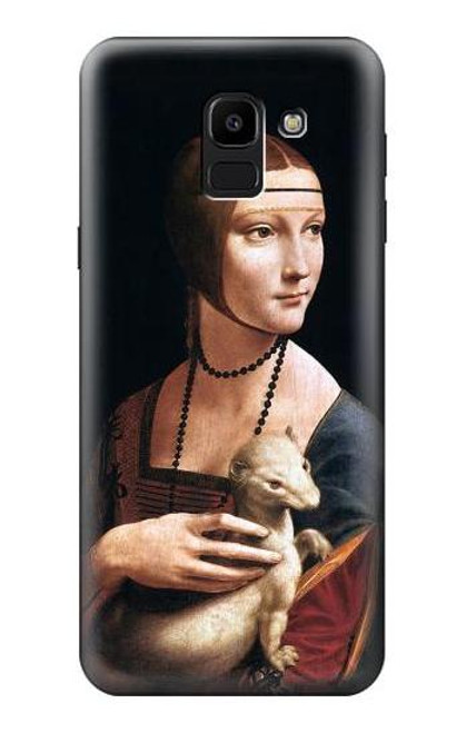 W3471 Lady Ermine Leonardo da Vinci Hard Case and Leather Flip Case For Samsung Galaxy J6 (2018)