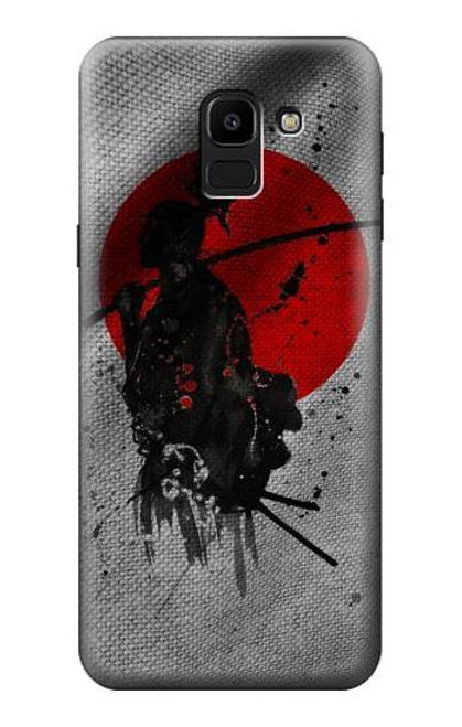 W3517 Japan Flag Samurai Hard Case and Leather Flip Case For Samsung Galaxy J6 (2018)