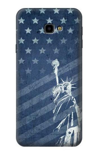 W3450 US Flag Liberty Statue Hard Case and Leather Flip Case For Samsung Galaxy J4+ (2018), J4 Plus (2018)
