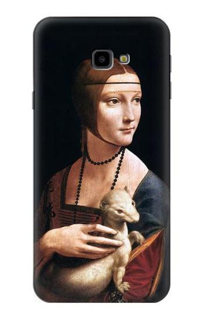 W3471 Lady Ermine Leonardo da Vinci Hard Case and Leather Flip Case For Samsung Galaxy J4+ (2018), J4 Plus (2018)