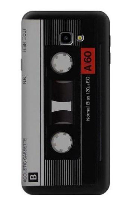 W3516 Vintage Cassette Tape Hard Case and Leather Flip Case For Samsung Galaxy J4+ (2018), J4 Plus (2018)
