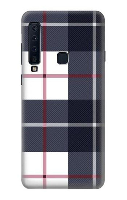 W3452 Plaid Fabric Pattern Hard Case and Leather Flip Case For Samsung Galaxy A9 (2018), A9 Star Pro, A9s