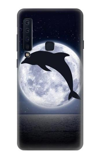 W3510 Dolphin Moon Night Hard Case and Leather Flip Case For Samsung Galaxy A9 (2018), A9 Star Pro, A9s