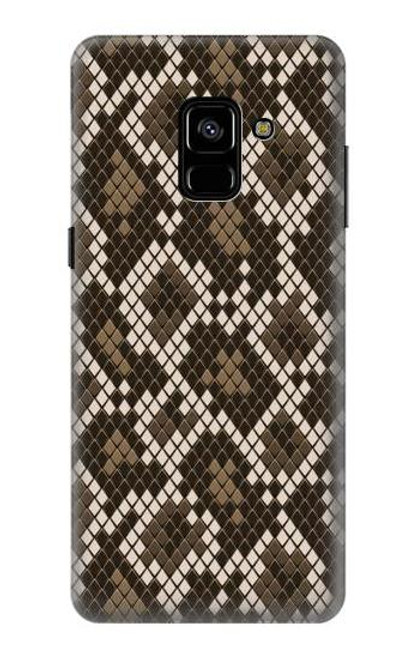 W3389 Seamless Snake Skin Pattern Graphic Hard Case and Leather Flip Case For Samsung Galaxy A8 Plus (2018)