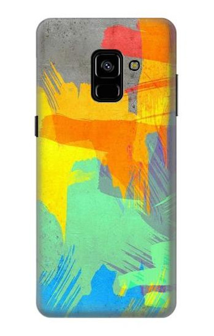 W3423 Brush Stroke Hard Case and Leather Flip Case For Samsung Galaxy A8 Plus (2018)