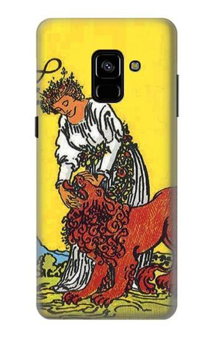 W3458 Strength Tarot Card Hard Case and Leather Flip Case For Samsung Galaxy A8 Plus (2018)