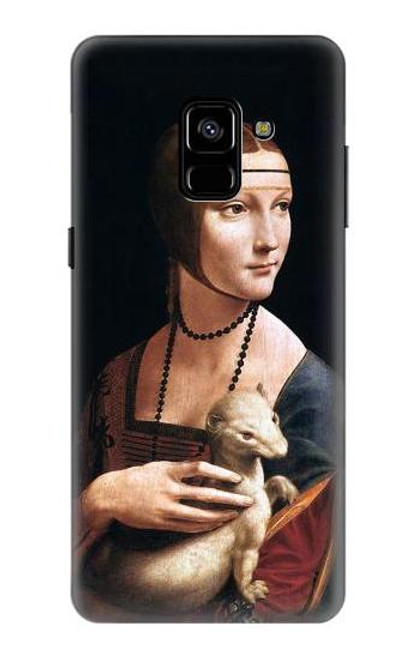 W3471 Lady Ermine Leonardo da Vinci Hard Case and Leather Flip Case For Samsung Galaxy A8 Plus (2018)