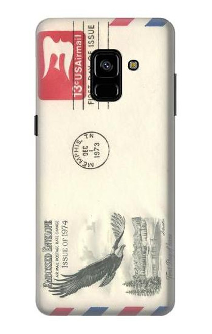 W3551 Vintage Airmail Envelope Art Hard Case and Leather Flip Case For Samsung Galaxy A8 Plus (2018)