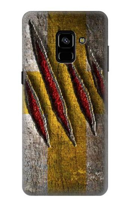 W3603 Wolverine Claw Slash Hard Case and Leather Flip Case For Samsung Galaxy A8 Plus (2018)