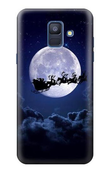 W3508 Xmas Santa Moon Hard Case and Leather Flip Case For Samsung Galaxy A6 (2018)