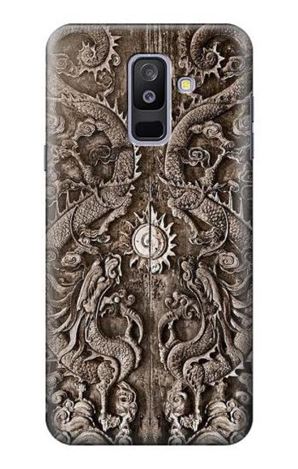 W3395 Dragon Door Hard Case and Leather Flip Case For Samsung Galaxy A6+ (2018), J8 Plus 2018, A6 Plus 2018