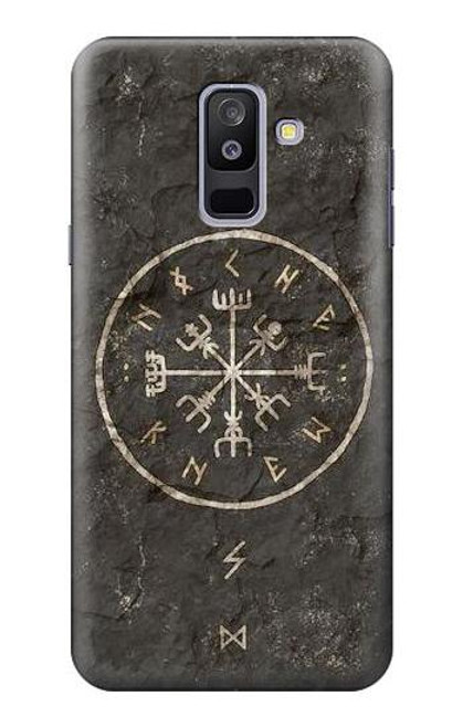 W3413 Norse Ancient Viking Symbol Hard Case and Leather Flip Case For Samsung Galaxy A6+ (2018), J8 Plus 2018, A6 Plus 2018