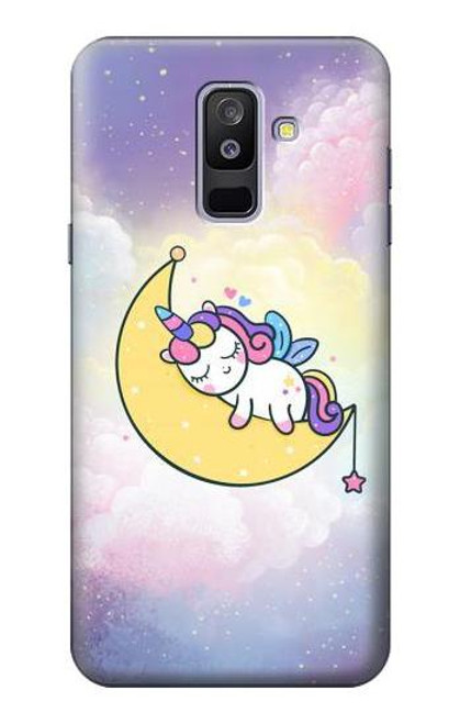 W3485 Cute Unicorn Sleep Hard Case and Leather Flip Case For Samsung Galaxy A6+ (2018), J8 Plus 2018, A6 Plus 2018