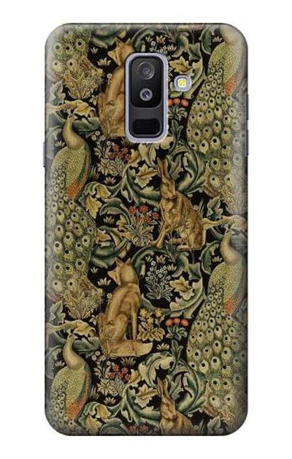 W3661 William Morris Forest Velvet Hard Case and Leather Flip Case For Samsung Galaxy A6+ (2018), J8 Plus 2018, A6 Plus 2018