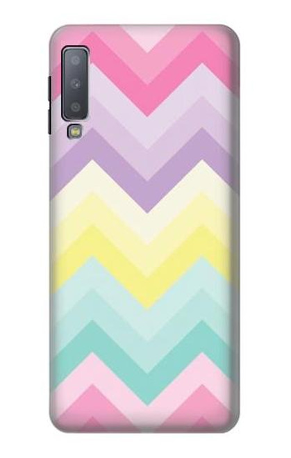 W3514 Rainbow Zigzag Hard Case and Leather Flip Case For Samsung Galaxy A7 (2018)