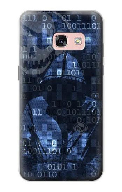 W3431 Digital Code Cyber Hacker Hard Case and Leather Flip Case For Samsung Galaxy A3 (2017)