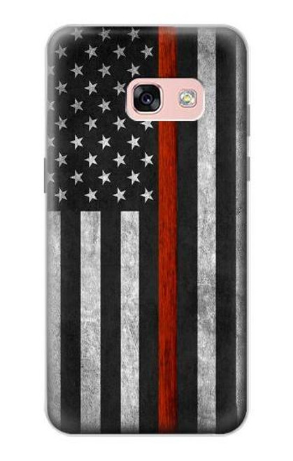 W3472 Firefighter Thin Red Line Flag Hard Case and Leather Flip Case For Samsung Galaxy A3 (2017)